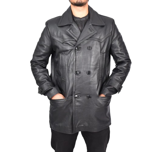 Mens-Premium-Black-Double-Breasted-Leather-Pea-Coat-1.png